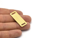 Brass Bracelet Blank, 10 Raw Brass Bracelet Blanks With 2 Holes (15x40mm) A0003