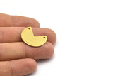 Brass Pizza Slice, 10 Raw Brass Three Quarters Stamping Blank Charms With 2 Holes, Pendants, Findings (21x25x0.80mm) B0094