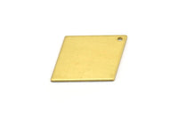Brass Diamond Charm, 8 Raw Brass Diamond Stamping Blanks (31x24x0.80mm) B0089