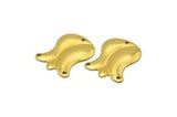 Brass Tulip Charm, 20 Raw Brass Tulip Charms With 3 Holes (22x17mm) D0213--c042
