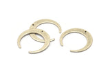 Gümüş Ay Tılsımı, 1 Delikli 6 Antik Gümüş Kaplama Pirinç Hilal Ay Tılsımı, Kolye Uçları, Küpeler, Bulgular (27,5x28,5x5x1 mm) E069 H1128