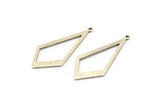 Silver Diamond Charm, 12 Antique Silver Plated Brass Rhombus Charms With 1 Loop, Earrings, Findings (31x14x0.80mm) D1138 H1141