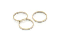 Silver Circle Connectors - 24 Antique Silver Plated Brass Circle Connectors (18x0.8x2mm) D0310 H0642
