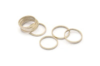 Silver Circle Connectors - 24 Antique Silver Plated Brass Circle Connectors (18x0.8x2mm) D0310 H0642