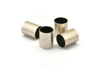 Silver Tube Beads, 6 Antique Silver Plated Brass Tubes (20x25mm) Bs 1493 H1324