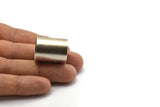 Silver Tube Beads, 6 Antique Silver Plated Brass Tubes (20x25mm) Bs 1493 H1324