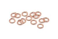 9mm Jump Ring, 100 Rose Gold Tone Brass Jump Rings (9x1.2mm) A1007