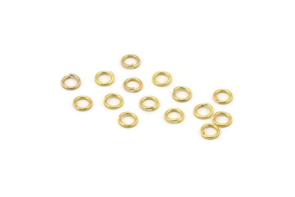Gold Jump Ring, 500 Gold Tone Brass Jump Rings (4x0.6mm) A0992