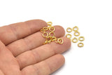 Gold Jump Ring, 150 Gold Tone Brass Jump Rings (6x1mm) A1019