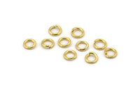 Gold Jump Ring, 100 Gold Tone Brass Jump Rings (7x1.2mm) A1016