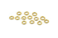 Gold Jump Ring, 100 Gold Tone Brass Jump Rings (7x1.2mm) A1016