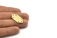 Brass Boho Blank, 10 Raw Brass Bracelet Blanks with 6 Holes (15x30mm)  A0001