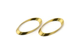 Brass Oval Charm, 25 Raw Brass Oval Connectors (29x14mm) Bs 1132--r007