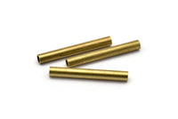 Industrial Tube Bead, 10 Raw Brass Industrial Tube Findings, (40x5mm) Brc186--r032