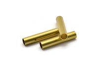 Raw Brass Tubes, 25 Raw Brass Industrial Long Tube Findings, (30x6mm) Brc185--r031