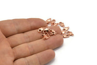 Rose Gold Parrot, 24 Rose Gold Tone Brass Lobster Claw Clasps (10x5mm) A1037