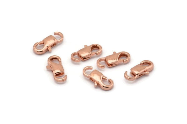 Rose Gold Parrot, 24 Rose Gold Tone Brass Lobster Claw Clasps (11x6mm) A1090