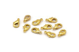 Gold Parrot Clasp, 24 Gold Tone Brass Lobster Claw Clasps (12x6mm) A1093