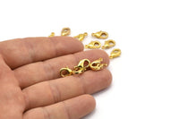 Gold Parrot Clasp, 24 Gold Tone Brass Lobster Claw Clasps (12x6mm) A1093