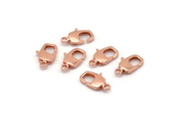 Rose Gold Parrot, 12 Rose Gold Tone Brass Lobster Claw Clasps (17x10mm) A1092
