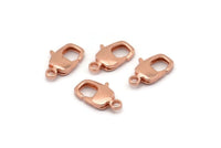 Rose Gold Parrot, 12 Rose Gold Tone Brass Lobster Claw Clasps (17x10mm) A1092