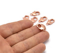 Rose Gold Parrot, 12 Rose Gold Tone Brass Lobster Claw Clasps (17x10mm) A1092