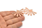 Rose Gold Sun Charm, 2 Rose Gold Plated Brass Sun Charms With 1 Loop, Findings, Earrings (44x29x0.50mm) D969 Q0907