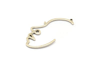 Silver Face Charm, 6 Antique Silver Plated Brass Face Charms With 1 Loop, Pendants, Earrings, Findings (43x23x1mm) D0625 H0715
