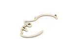 Silver Face Charm, 6 Antique Silver Plated Brass Face Charms With 1 Loop, Pendants, Earrings, Findings (43x23x1mm) D0625 H0715