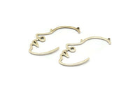 Silver Face Charm, 6 Antique Silver Plated Brass Face Charms With 1 Loop, Pendants, Earrings, Findings (43x23x1mm) D0625 H0715