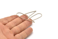 Silver Drop Charm, 10 Antique Silver Plated Brass Drop Connectors, Findings (52x15x1mm) D1282 H1133