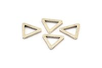 Silver Triangle Charm - 6 Antique Silver Plated Brass Triangles (17x2mm) D0017 H0638