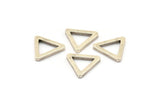 Silver Triangle Charm - 6 Antique Silver Plated Brass Triangles (17x2mm) D0017 H0638
