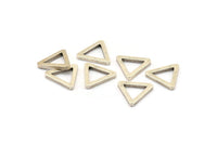 Silver Triangle Charm - 6 Antique Silver Plated Brass Triangles (17x2mm) D0017 H0638