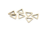 Silver Triangle Charm - 6 Antique Silver Plated Brass Triangles (17x2mm) D0017 H0638
