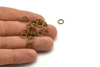 7mm Jump Ring - 100 Antiqued Brass Jump Rings (7x0.80mm) A0336