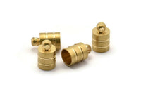 Brass End Cap, 12 Raw Brass End Cap ,  Cord Tip , 6mm Cord End - (7x11mm) Cap1  b0019