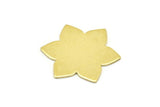 Brass Flower Blank, 6 Raw Brass Flower Blanks, Stamping Blanks (28x25x0.80mm) M02532