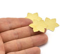 Brass Flower Blank, 6 Raw Brass Flower Blanks, Stamping Blanks (28x25x0.80mm) M02532