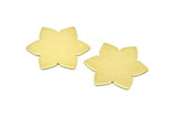Brass Flower Blank, 6 Raw Brass Flower Blanks, Stamping Blanks (28x25x0.80mm) M02532