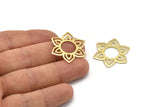 Brass Flower Blank, 6 Raw Brass Flower Blanks, Stamping Blanks (28x25x0.80mm) M02539