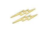 Brass Lightning Blank, 24 Textured Raw Brass, Brass Lightning Blanks, Stamping Blanks (34x8x0.80mm) M02558