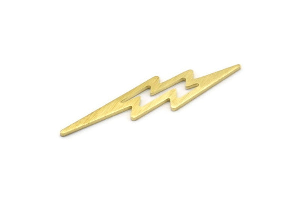 Brass Lightning Blank, 24 Textured Raw Brass, Brass Lightning Blanks, Stamping Blanks (34x8x0.80mm) M02558
