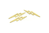 Brass Lightning Blank, 24 Textured Raw Brass, Brass Lightning Blanks, Stamping Blanks (34x8x0.80mm) M02558