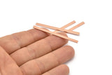 Copper Stick Blank, 12 Raw Copper Stick Blanks, Rectangle Blanks, Stamping Blanks, Necklace Blanks (50x3x0.80mm) M02529