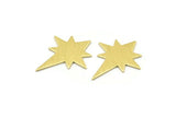 Brass Pole Star Blank, 10 Textured Raw Brass, Brass Blanks, Brass Pole Star Blanks (27x22x0.80mm) M02546