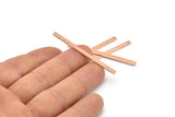 Copper Necklace Bar, 12 Raw Copper Stick Charms, Long Bar Pendants, Copper Rectangle Necklace Bar With 1 Hole (50x3x0.80mm) M02530