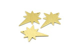 Brass Pole Star Charm, 10 Textured Raw Brass, Brass Charms, Brass Pole Star Charms With 1 Hole (27x22x0.80mm) M02547