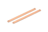 Copper Necklace Bar, 12 Raw Copper Stick Charms, Long Bar Pendants, Copper Rectangle Necklace Bar With 2 Holes (50x3x0.80mm) M02531