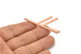 Copper Necklace Bar, 12 Raw Copper Stick Charms, Long Bar Pendants, Copper Rectangle Necklace Bar With 2 Holes (50x3x0.80mm) M02531
